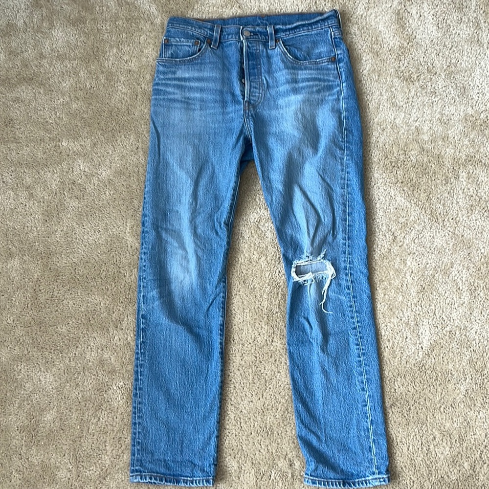 Levi 501s. Distressed